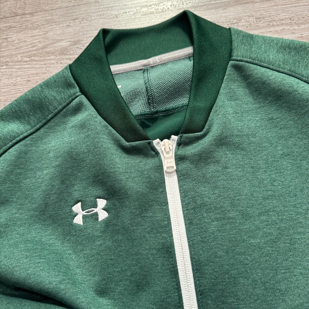 Under Armour Jacket Womens Small Green Bomber Qualifier Hybrid Warm Up Adult - Picture 2 of 7